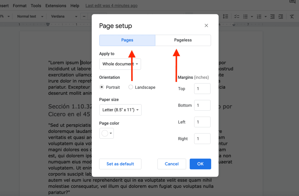 Change Margins in Google Docs With Two Options